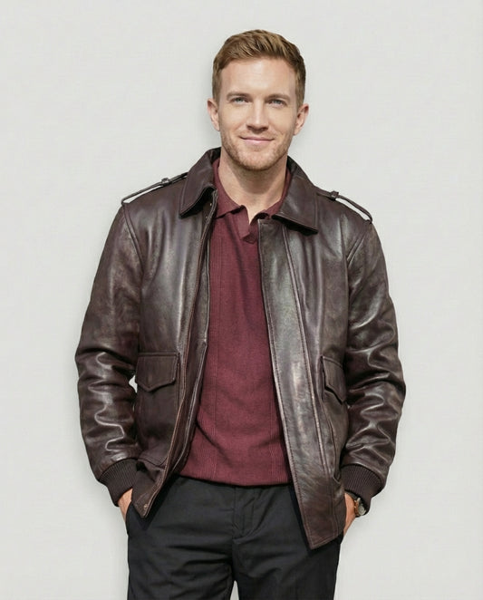 Minimalist Brown Leather Jacket