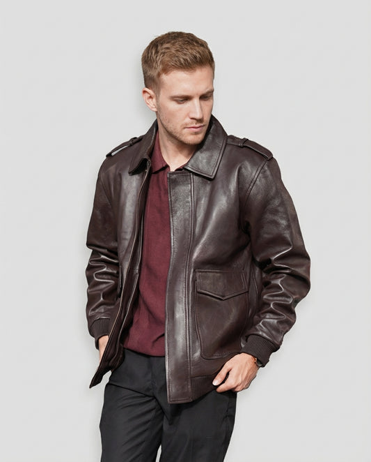 Minimalist Brown Leather Jacket
