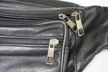 Leather Belt Bum Bag - Black