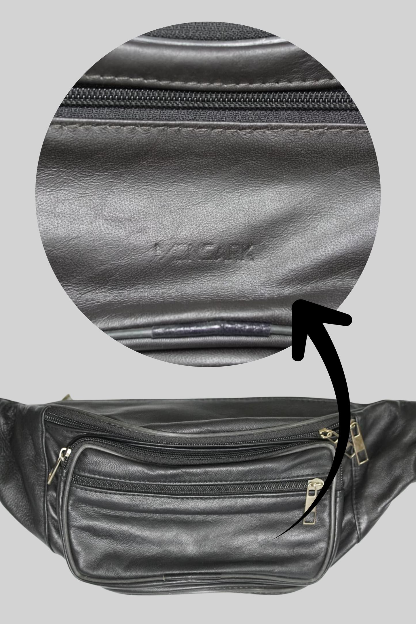 Leather Belt Bum Bag - Black