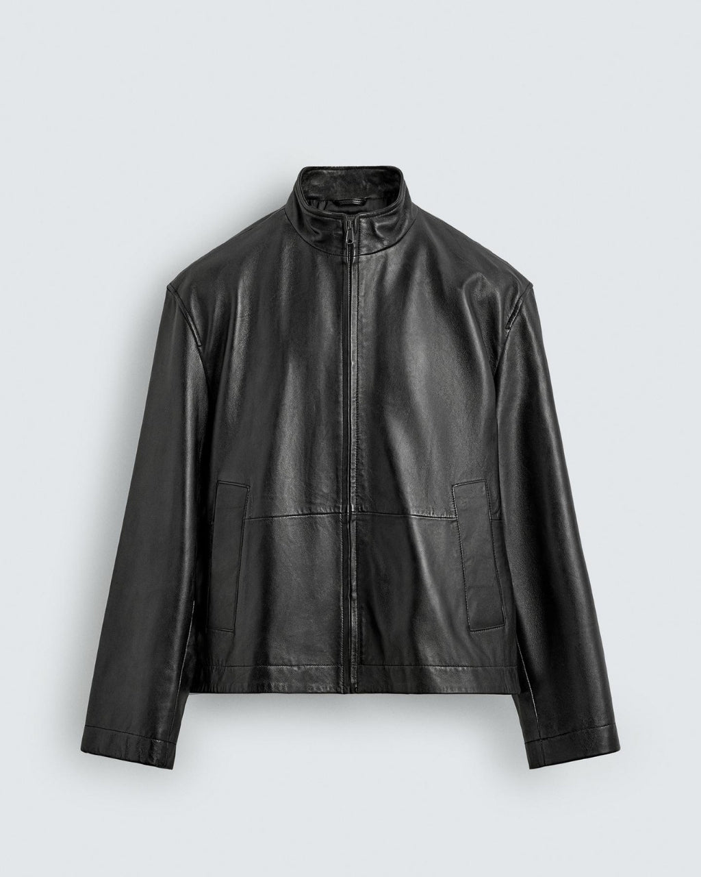 RELAXED FIT LEATHER JACKET